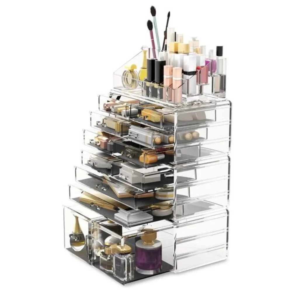 New Makeup Cosmetic Organizer, Clear 12-Drawer Storage Case for Vanity & Display